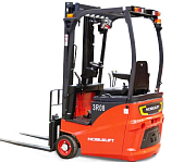 FE3R08-12N трехопорный электрический погрузчик грузоподъемностью 800 — 1200 кг, с ведущим колесом, расположенным сзади.